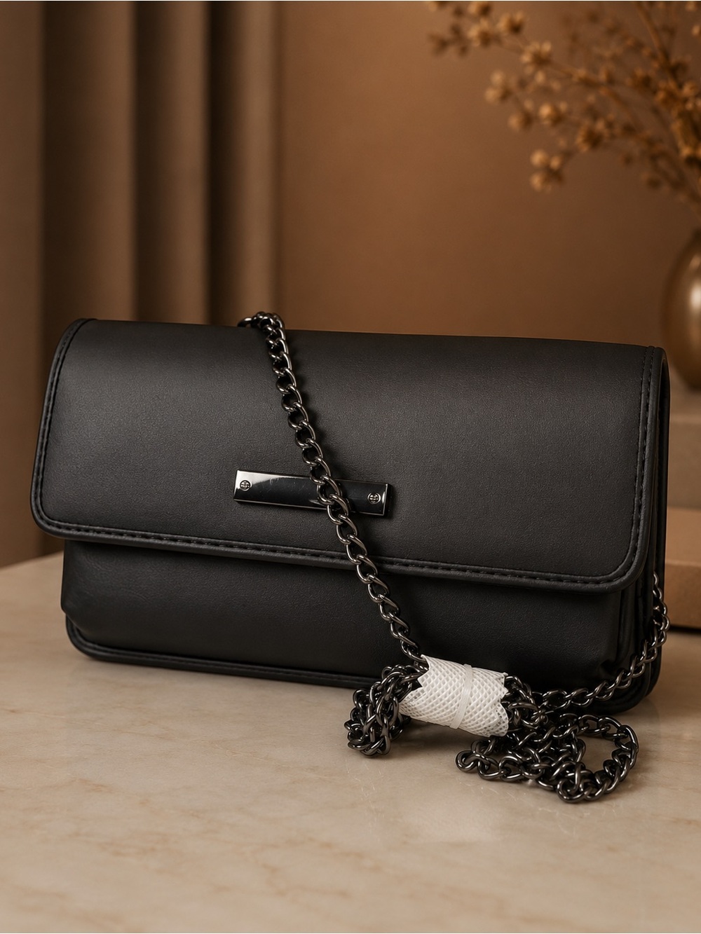 No Boundaries Black Chain Crossbody Bag